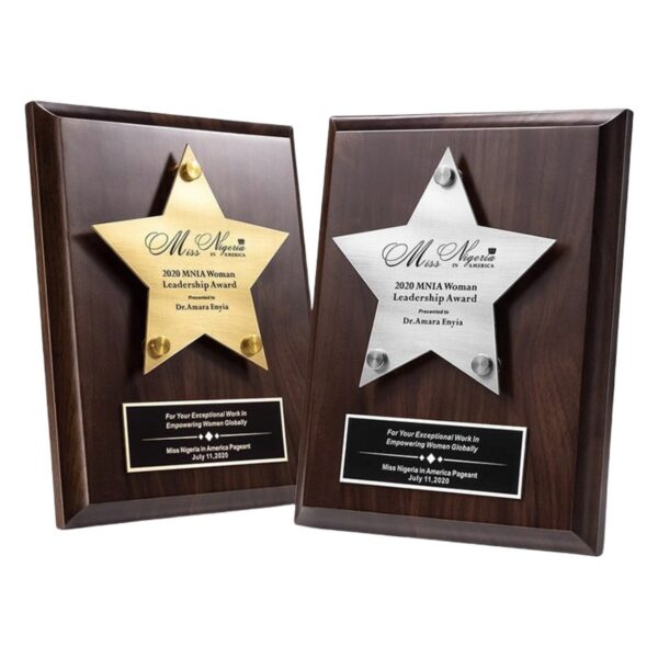 Metal Star Wooden Medal Item No#32501