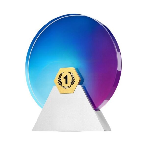 Round Colorful Crystal Trophy Item No#32502 - Image 2