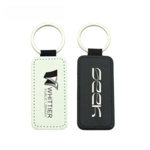 Rectangular PU Leather Keychain Item No#32530