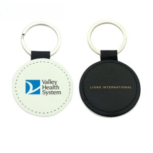 Round PU Leather Keychain Item No#32531