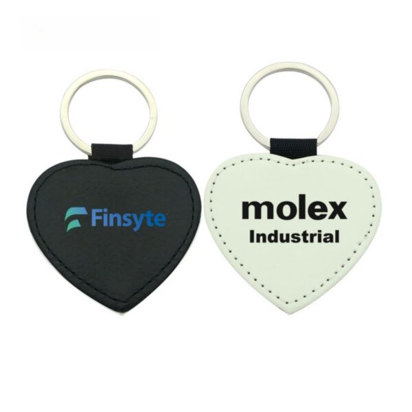 Heart Shaped PU Leather Keychain Item No#32532