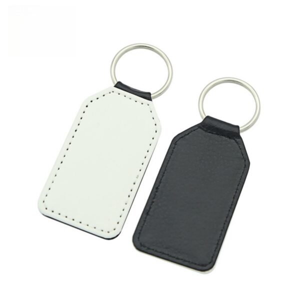 Chamfered Rectangle PU Leather Keychain Item No#32534 - Image 2