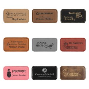 Rectangular Leather Name Tag Item No#32535