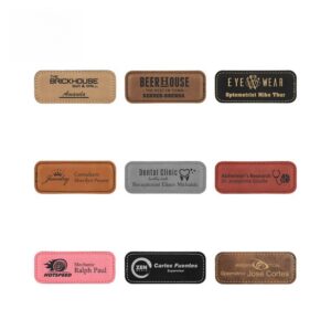Rectangular Leather Name Tag Item No#32537