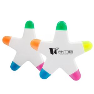 Five Color Star Shaped Highlighters Item No#32547