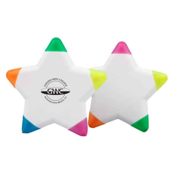 Five Color Star Shaped Highlighters Item No#32548