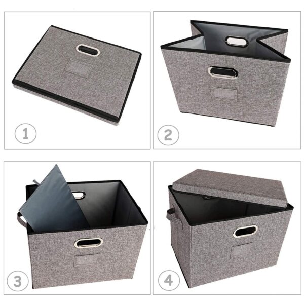 12 Inch Record Storage Boxes With Lids and Handles Item No#32581 - Image 5