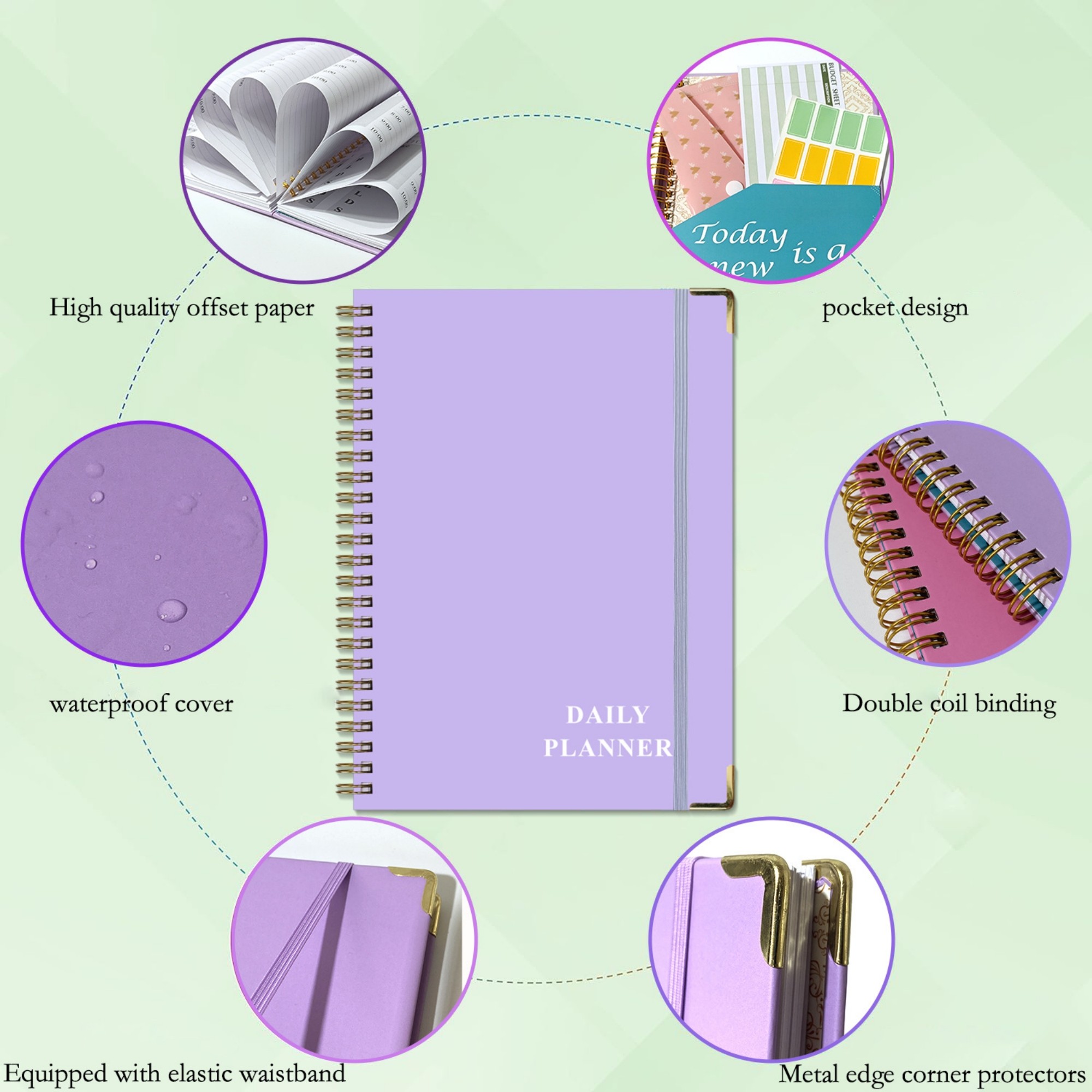 A5 Spiral Daily Planner With Paperboard Cover Item No#31378 - Image 6