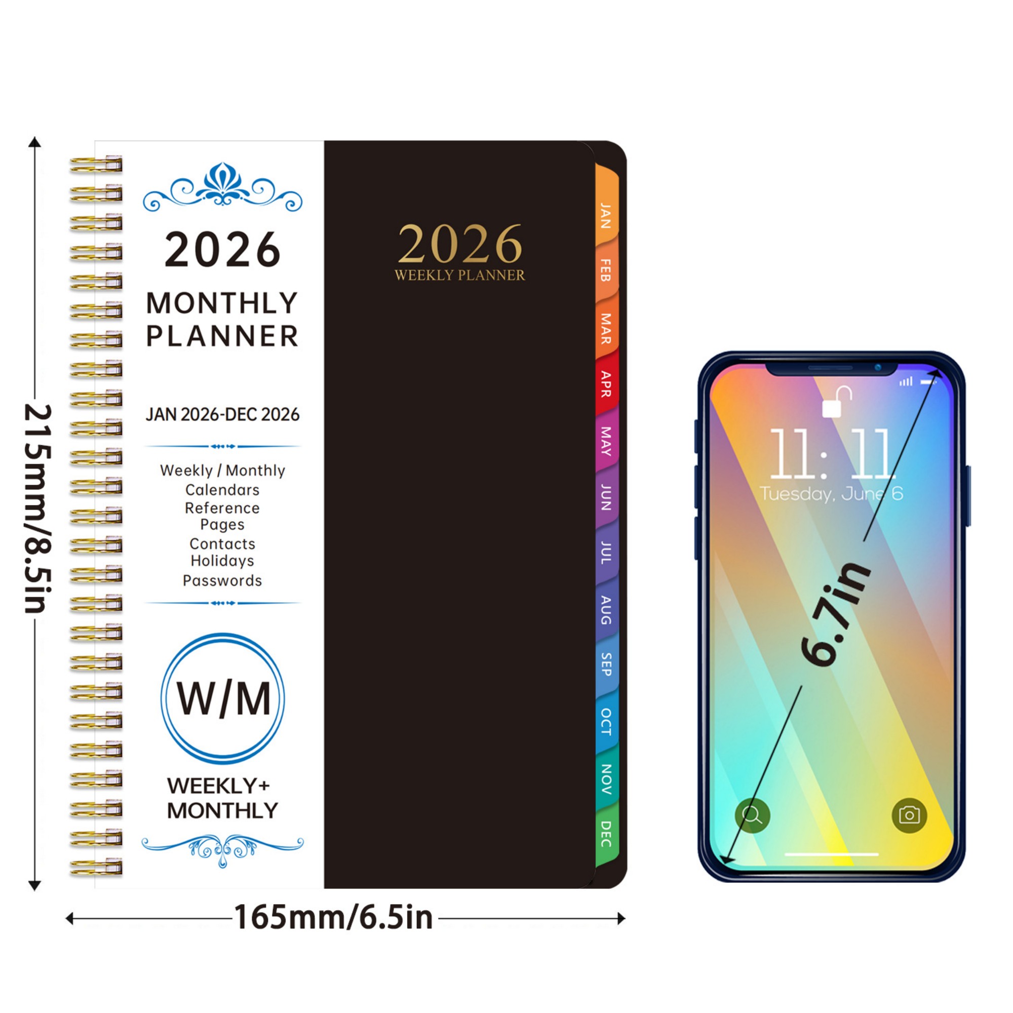 2026 A5 144 Pages Monthly Planner Item No#31379 - Image 2