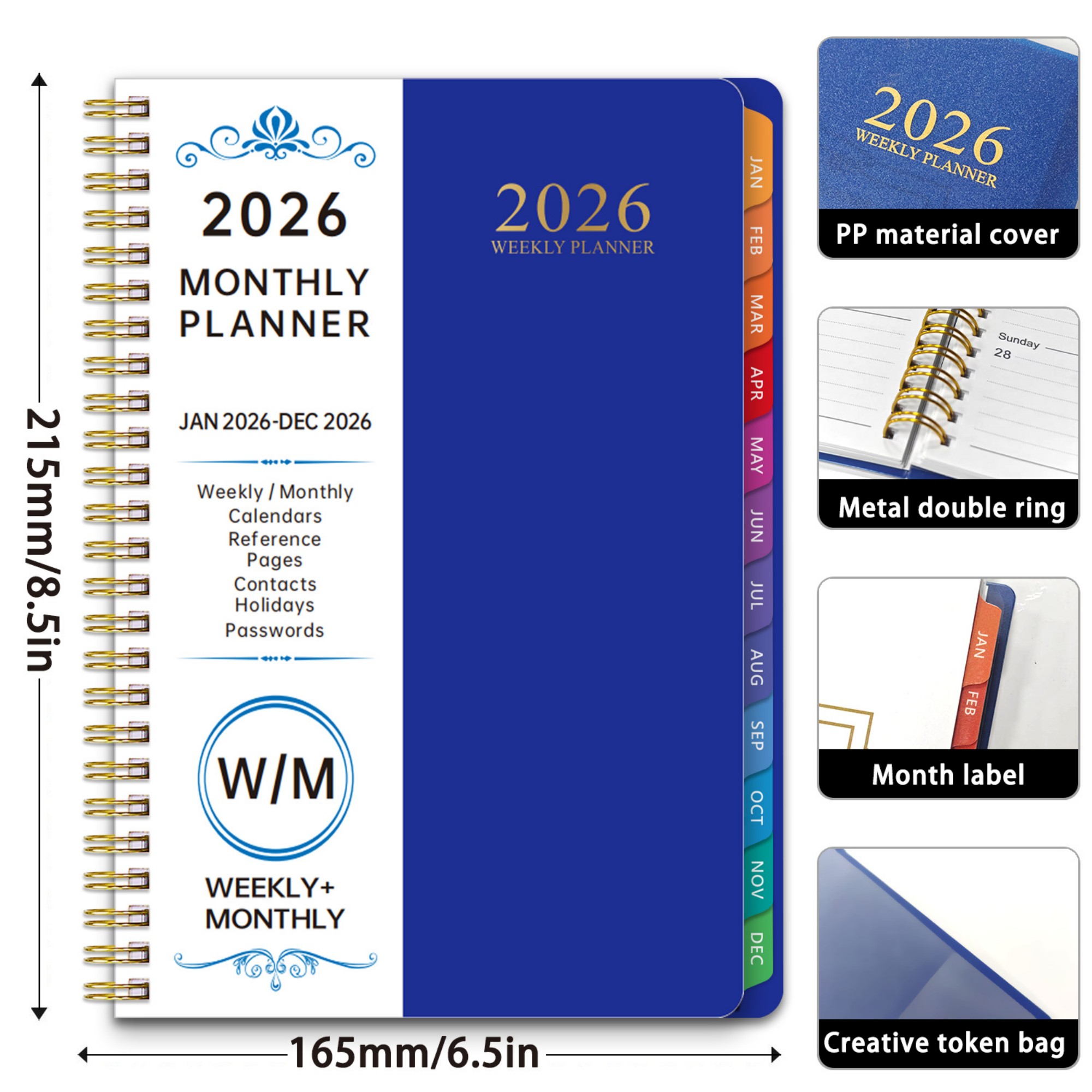 2026 A5 144 Pages Monthly Planner Item No#31379 - Image 3